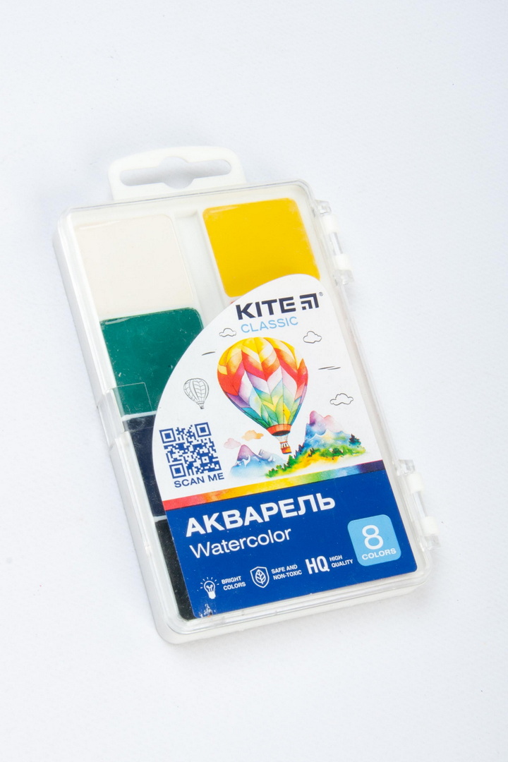 Акварель 8 кольорів, KITE 